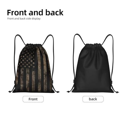 Gianlaima Drawstring Backpack Gym draw string bag For Men Women - color: Black7