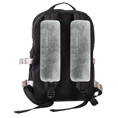Amooca 2-Pack Real Wool Seatbelt Cover Authentic Sheepskin Shoulder Pad - color: Light Grey Sheepskin, size: 10.5in 2pack