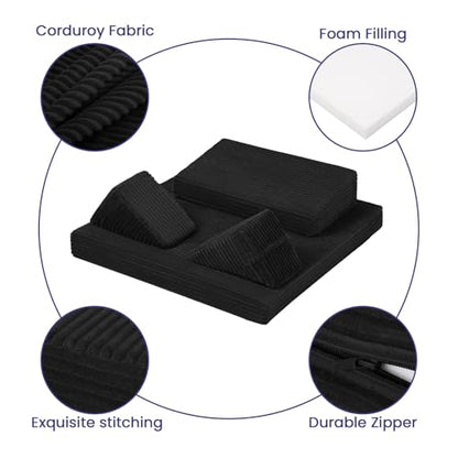 Meditation Cushion, Meditation Mat with Knee Support, Beige - color: Black, size: 24X24X2 Inch