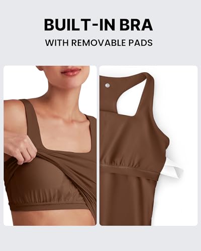 G4Free BareFeel Maternity Tank Tops with Removable Pads Pregnancy Clothes - color: Dark Coffee, size: Large