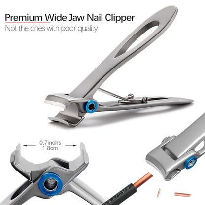 Long Handle Ingrown Toenail Clippers Set for Men Seniors - color: Metallic 5pcs