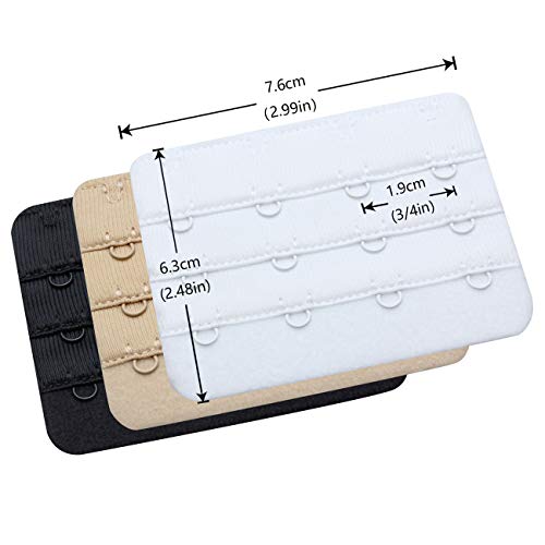 Wingslove Womens Bra Extender Bra Band Breathing room 3pcs-Pack Multi-size - color: 4 Hook 3/4 Inch