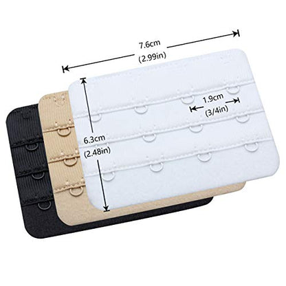 Wingslove Womens Bra Extender Bra Band Breathing room 3pcs-Pack Multi-size - color: 4 Hook 3/4 Inch