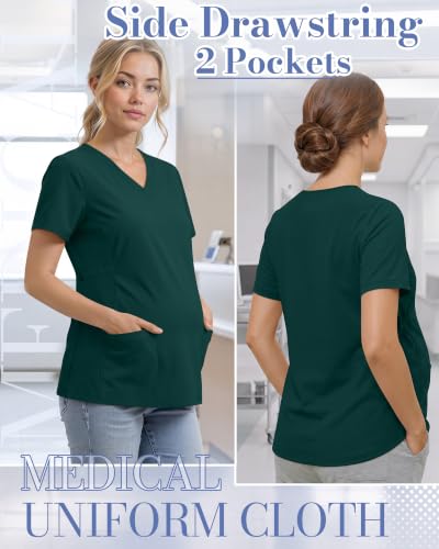 Neer Women's Maternity Scrub Top - color: Dark Green, size: Large