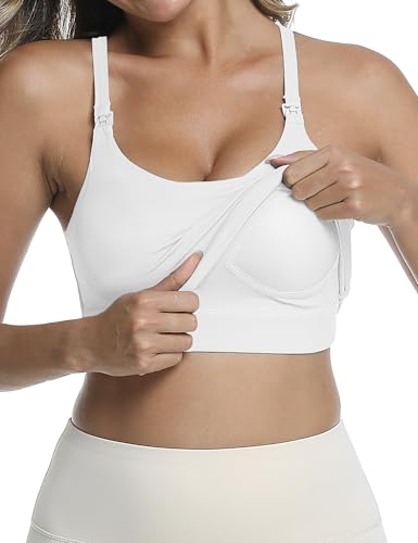 Nursing Tank Tops for Breastfeeding - color: White, size: XX-Large