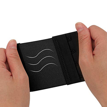 Women's Bra Extenders 4 Hook / 3 Hook / 5 Hook / 2 Hook Soft Comfortable Stretchy Bra Extension Strap - color: Black, 3/4 Inch Spacing