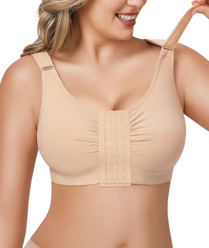BRABIC Surgical Bra for Post Surgery Mastectomy Compression - color: Beige, size: X-Large
