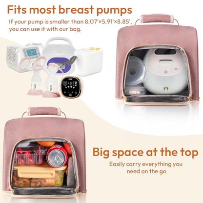 NCVI Breast Pump Backpack, Double Layer Removable, for Spectra/Medela, Pink