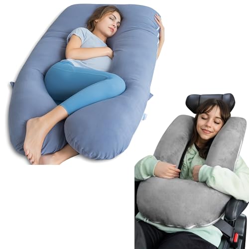 QUEEN ROSE U Shaped Pregnancy Pillow and Road Trip Travel Pillow