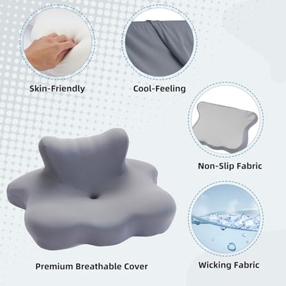 Memory Foam Support Wedge Pillow for Sleeping Reading Lying - color: Grey