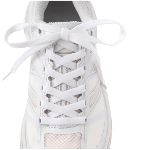 anan520 Flat Shoe Laces for Sneakers Elastic Shoe Laces Athletic Shoelaces - color: 1white, size: 27 inches