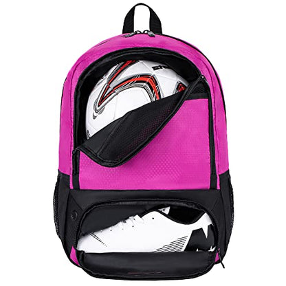 Himal Outdoors Soccer Backpack, Separate Cleat Compartment - color: Red