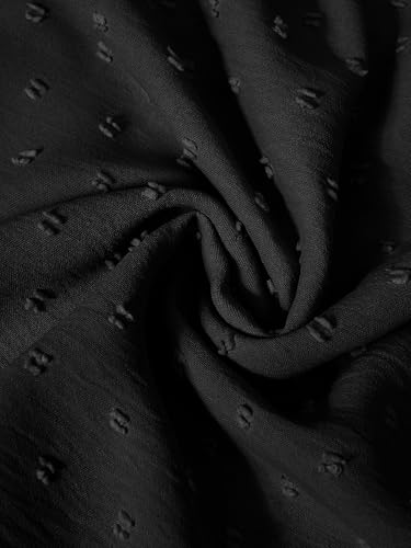 CzzzyL Women Nursing Boho Maxi Dress Swiss Dot Smocked with Pockets - color: S-black, size: Medium