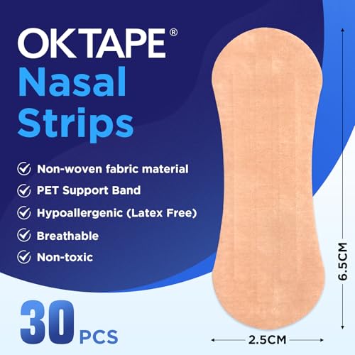 OK TAPE Nose Strips for Breathing and Snoring 30Pcs Beige - color: Beige