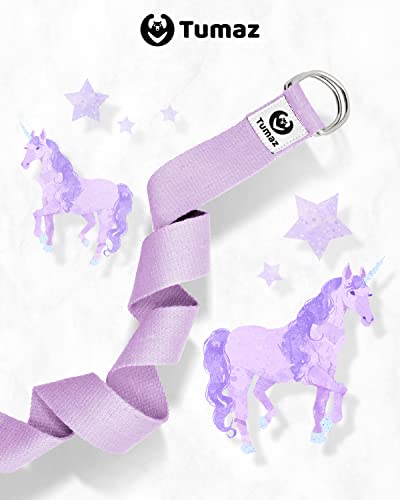 Tumaz Yoga Strap for Stretching with Adjustable D-Ring, 6/8/10 ft - color: 17.Lilac Purple, size: 6 Feet