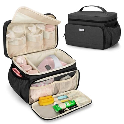 LUXJA Breast Pump Bag Compatible with Spectra S1 and S2, Black - color: Black