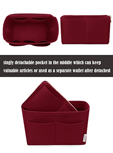 LEXSION Felt Purse Organizer Insert, Tote Bag Shaper Dividers with 5 Sizes - color: Vine Red, size: Regular X-Large
