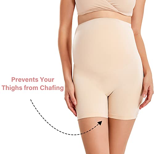 Gratlin Women's Maternity Shapewear Shorts - color: Beige, size: XX-Large