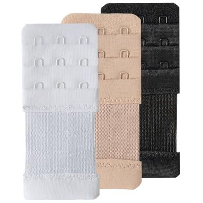 SAMGU Women's Bra Extenders 2 Hook/3 Hook/4 Hook/5 Hook/6 Hook Soft Stretchy - color: 3 Hook 1/2" Spacing, Multicolor