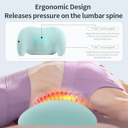 Lumbar Support Pillow for Office Chair, Memory Foam Car Back Cushion - color: Green