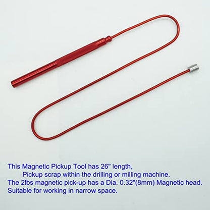 VASTOOLS Flexible Magnetic Pickup Tool Set, 2LB & 5LB, 26" Bendable Extension Magnetic Pickup, VASTOOLS - style: Red & Black