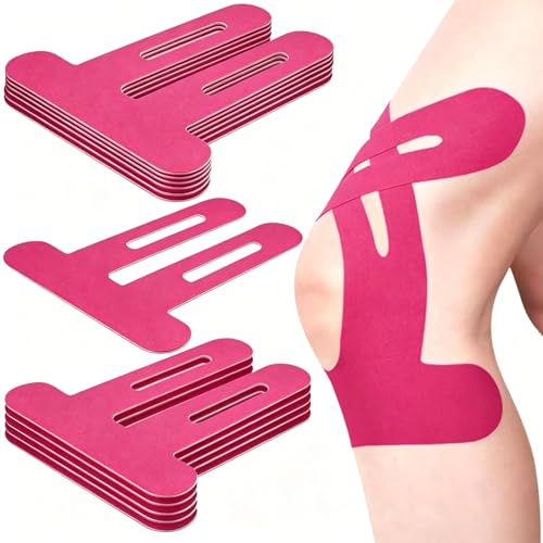Precut Kinesiology Tape for Knees, 12 Pcs – Knee Support & Stability, Waterproof & Sweatproof Athletic Tape, Breathable Hypoallergenic Latex-Free Elastic Sports Tape for Active Movement,Pink - color: Pink, size: 12 Count (Pack of 1)
