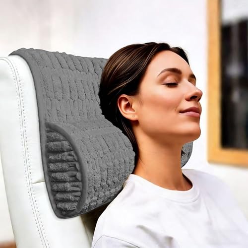 Memory Foam Recliner Neck Pillow. - color: Gray, size: 17"W x 2.7"D