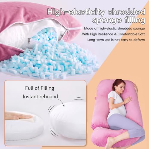 60 Inch Pregnancy Pillow for Sleeping (Purple- Memory Foam) - color: Purple- Memory Foam