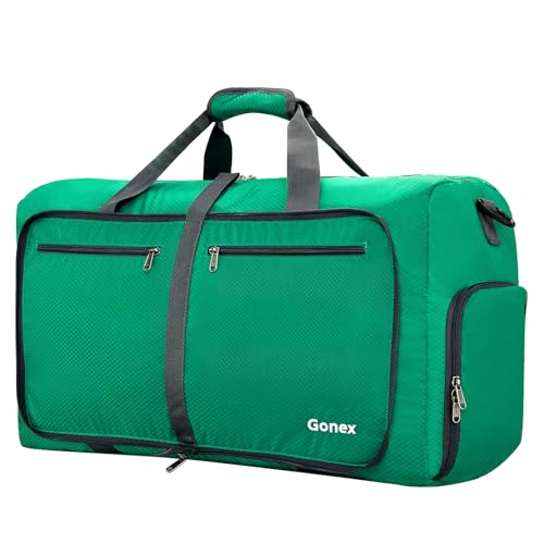 Gonex 100L Foldable Travel Duffle Bag with Shoe Compartment, Lightweight - color: Mint Green, size: 100L
