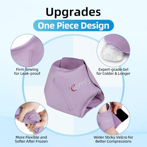 Comfytemp Ankle Ice Pack Wrap for Sprained Ankles, Plantar Fasciitis, 2pcs - color: Purple, size: Standard