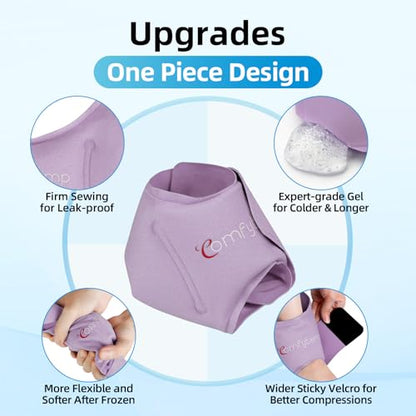 Comfytemp Ankle Ice Pack Wrap for Sprained Ankles, Plantar Fasciitis, 2pcs - color: Purple, size: Standard