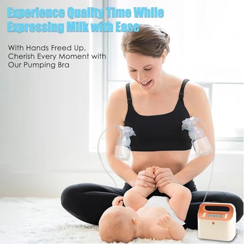 Hands Free Pumping Bra Hands-Free Breast Pump Bra Nursing Bras - color: Black, size: Large