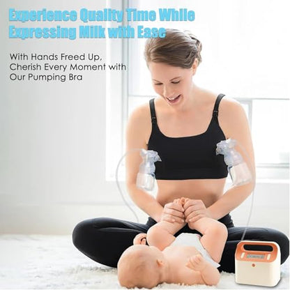 Hands Free Pumping Bra Hands-Free Breast Pump Bra Nursing Bras - color: Black, size: Medium