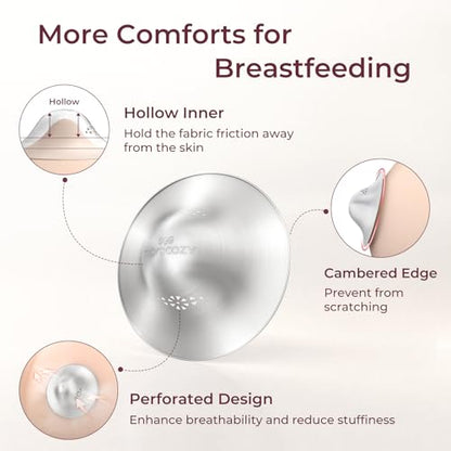 Momcozy 999 Silver Nursing Cups,Perforated Breathable Design, XXL Size - size: 2X-Large-Hole