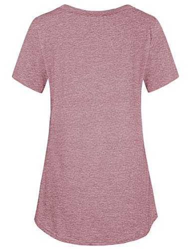 Quinee Women's Casual Button Side Nursing Tops Maternity Breastfeeding Tunic - color: Rose Red, size: Large
