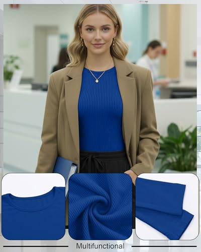 4 Pack Women's Underscrub Shirts - color: Purple Blue, Royal Blue, White, Black, size: Small