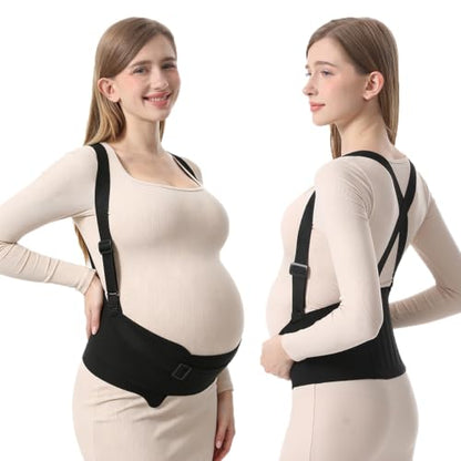 Paskyee 3-in-1 Pregnancy Belly Band – Adjustable Maternity Support Belt - size: M