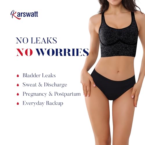 Women Absorbent Incontinence Underwear Overnight Leak Proof Panties 3 Pack - color: Black, size: Medium