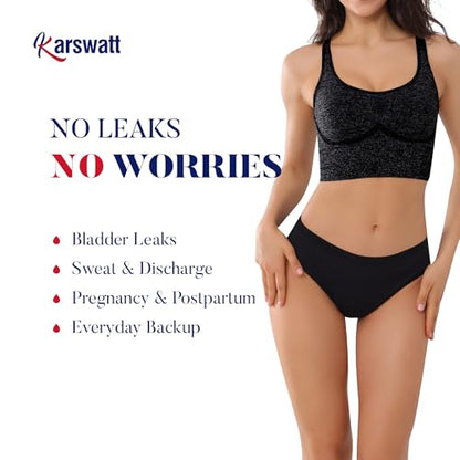 Women Absorbent Incontinence Underwear Overnight Leak Proof Panties 3 Pack - color: Black, size: Medium