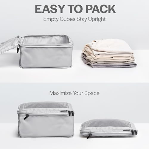Aerotrunk Compression Packing Cubes for Travel, 4-Pack, Light Grey - color: Light Grey, size: 4-Pack