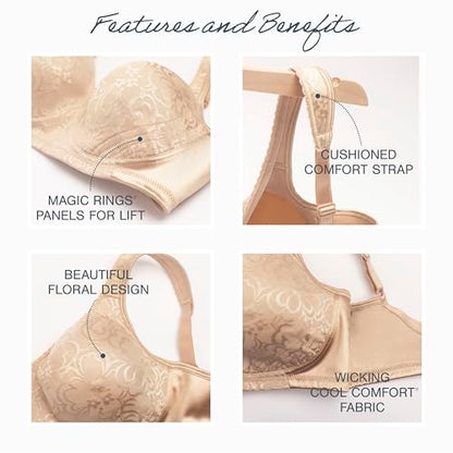 Playtex Women's Wireless Bra, 18 Hour Plus-Size Bras Available, Ultimate Lift, Moisture-Wicking, Single or 2-Pack - color: White, size: 42G