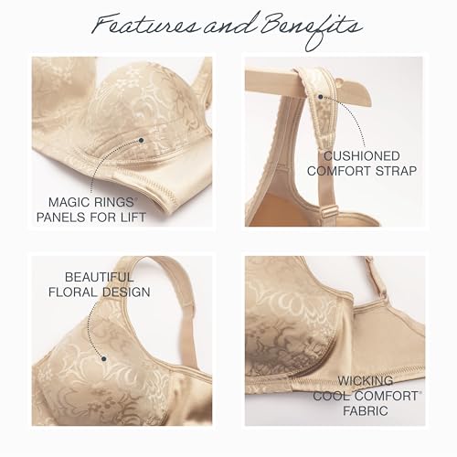 Playtex Women's Wireless Bra, 18 Hour Plus-Size Bras Available, Ultimate Lift, Moisture-Wicking, Single or 2-Pack - color: White, size: 38C