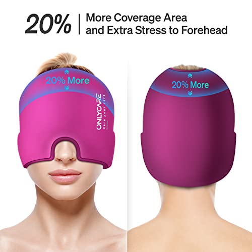 ONLYCARE Migraine Relief Cap, Upgraded Odorless Headache Relief Cap - color: Hot Pink