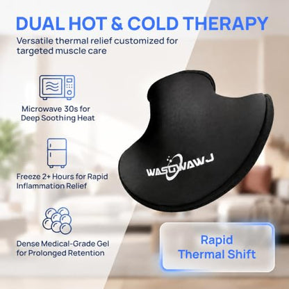 Reusable Neck Ice Pack Wrap - Hot Cold Therapy Gel Pack for Neck Shoulder Pain Relief, Adjustable Velcro Strap, Soft Lycra Fabric, Flexible Cervical Cold Compress for Injuries Recovery