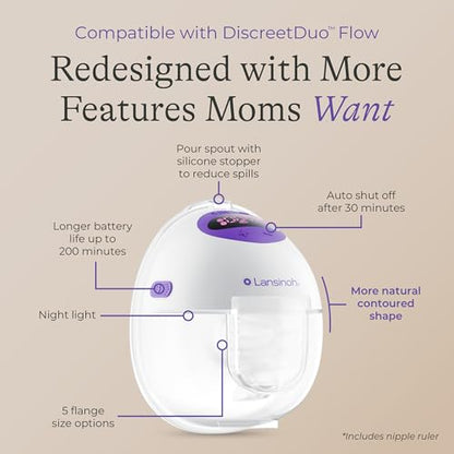 Lansinoh DiscreetDuo Flow Extra Pumping Set (New) - size: DiscreetDuo Extra Pumping Set (New)