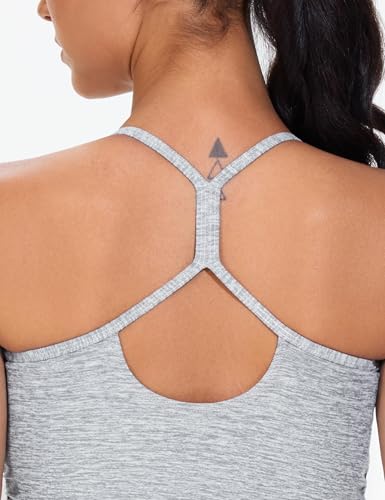 THE GYM PEOPLE Women's Maternity Tank Tops Padded Pregnancy Workout Shirts - color: Light Grey Heather, size: Small