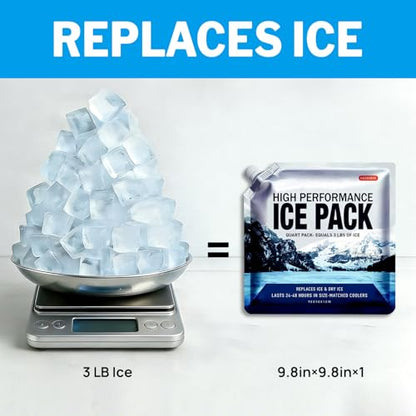 Reusable Ice Packs for Cooler Bag & Large Lunch Box, Long Lasting Gel Freezer Pack for Camping, Picnics, Heavy Duty Cold Packs, 4 Pack (9.8"x9.8") - size: Medium-4pk