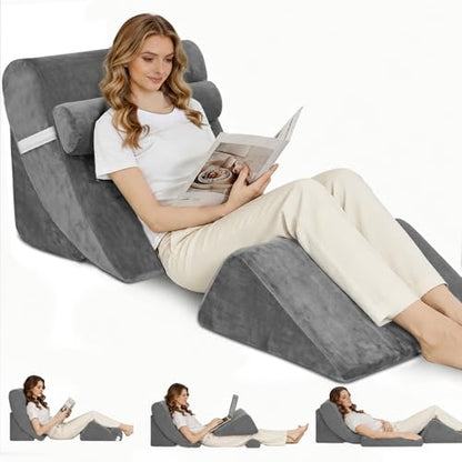 Wedge Pillow Set for After Surgery,Dark Grey,4PCS-22 - color: Dark Grey, size: 4PCS-22''