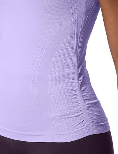 Women's Seamless Side-Ruched Racerback Tank Top - color: Light Purple, size: X-Small