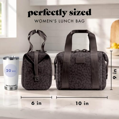 Fit & Fresh Remi Neoprene Lunch Bag for Women w/Ice Pack & Containers - color: Chocolate Feline Fine, size: One Size